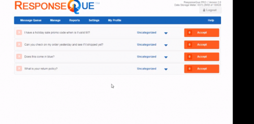 ResponseQue automated live chat software message queue