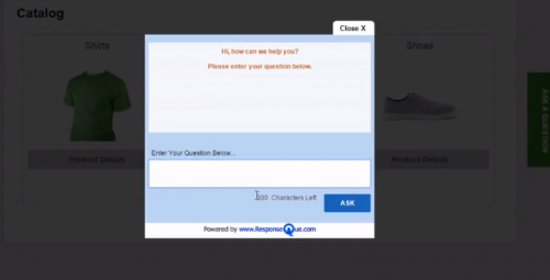 ResponseQue.com online customer service software website widget